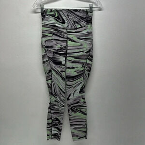 Lululemon Base Pace High Rise Tight Leggings Pants 25" Green Striped Size 6